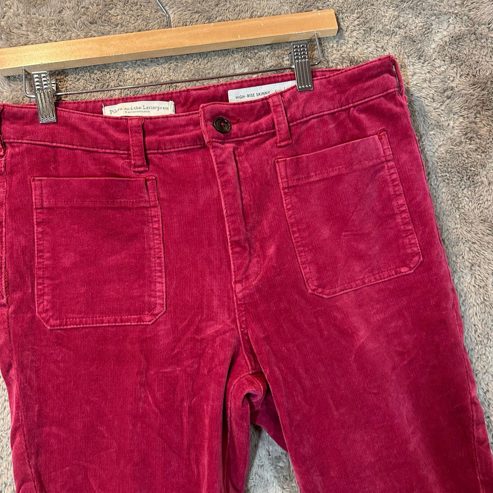 Anthropologie Pilco Anthropologie Patch Pocket Cords Corduroy Pants 30 Red Size 30" / US 8 / IT 44 - 3 Thumbnail