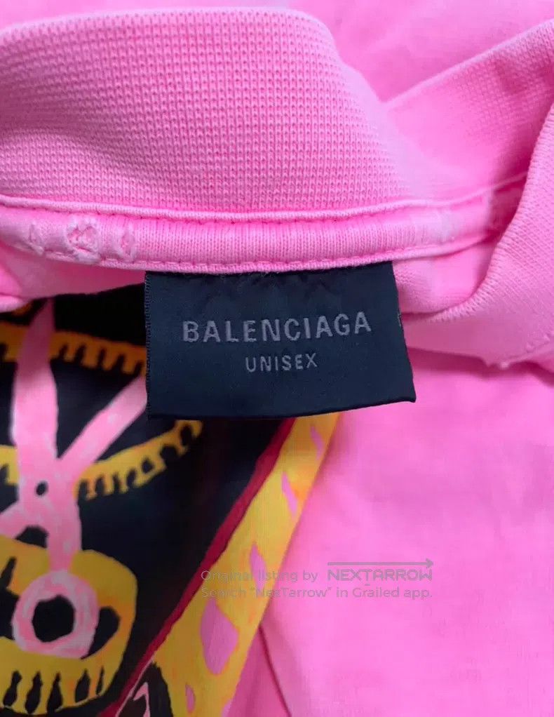 Balenciaga Balenciaga Pink Pattern Printed T-Shirt Size US XXS / EU 40 - 5 Thumbnail