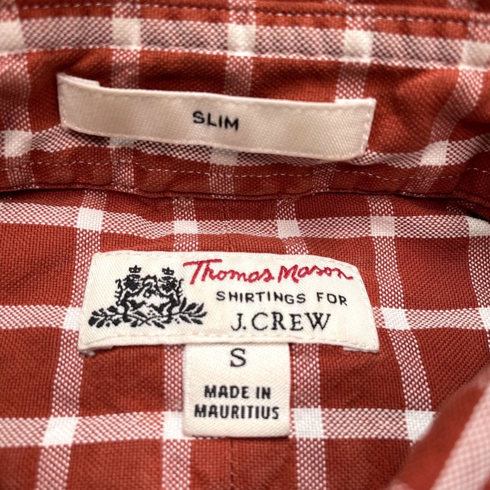 J.Crew J.Crew Shirt Mens Small Red Check Slim Button-Up Casual Long Sleeve Thomas Mason Shirtings Size US S / EU 44-46 / 1 - 2 Thumbnail