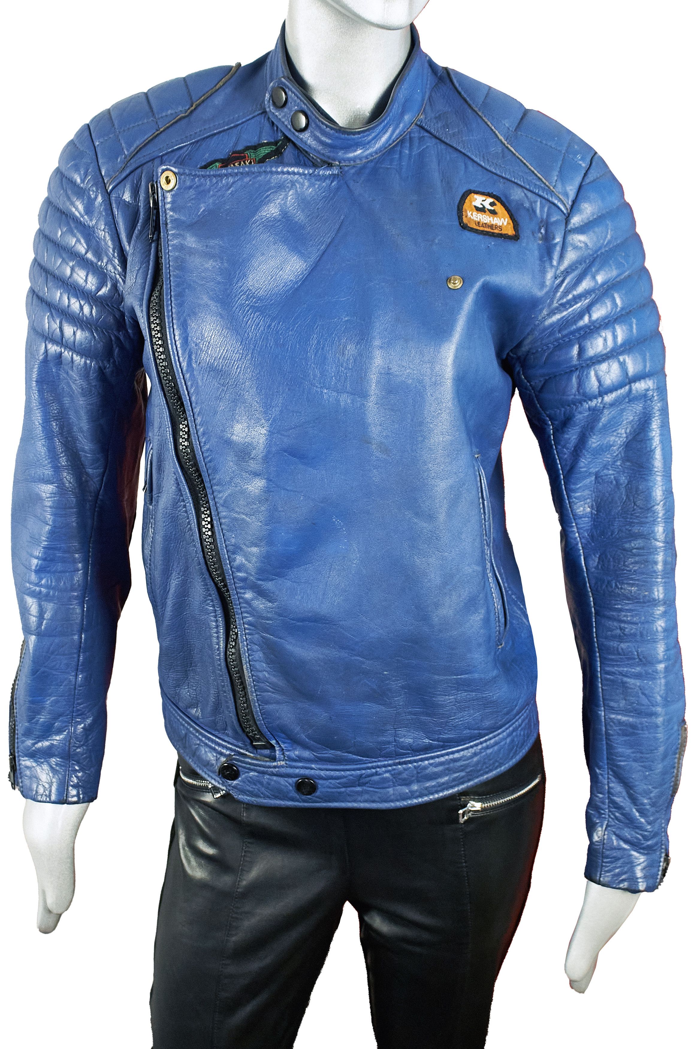 Vintage Rare Vintage 70s Kershaw Leather Blue Biker Jacket Size S / US 4 / IT 40 - 5 Thumbnail
