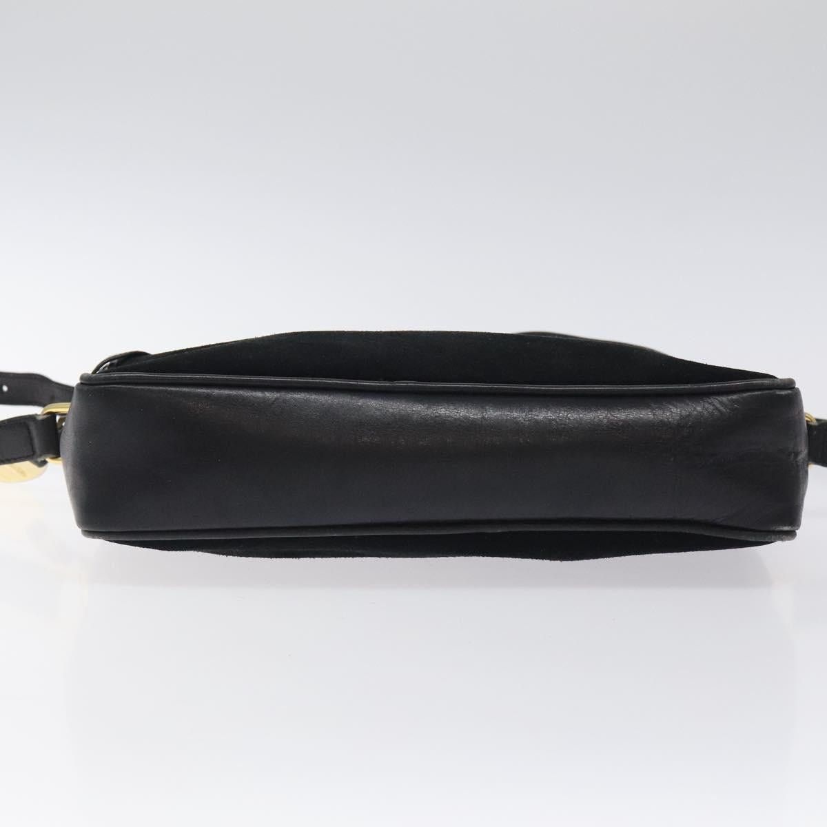 Gucci GUCCI Web Sherry Line Shoulder Bag Suede Black Gold Red Size ONE SIZE - 9 Thumbnail