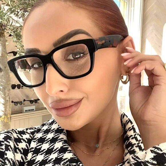 Gucci 🕶️ New Gucci GG1428O 006 Eyeglasses - Black With Orange Size ONE SIZE - 3 Thumbnail