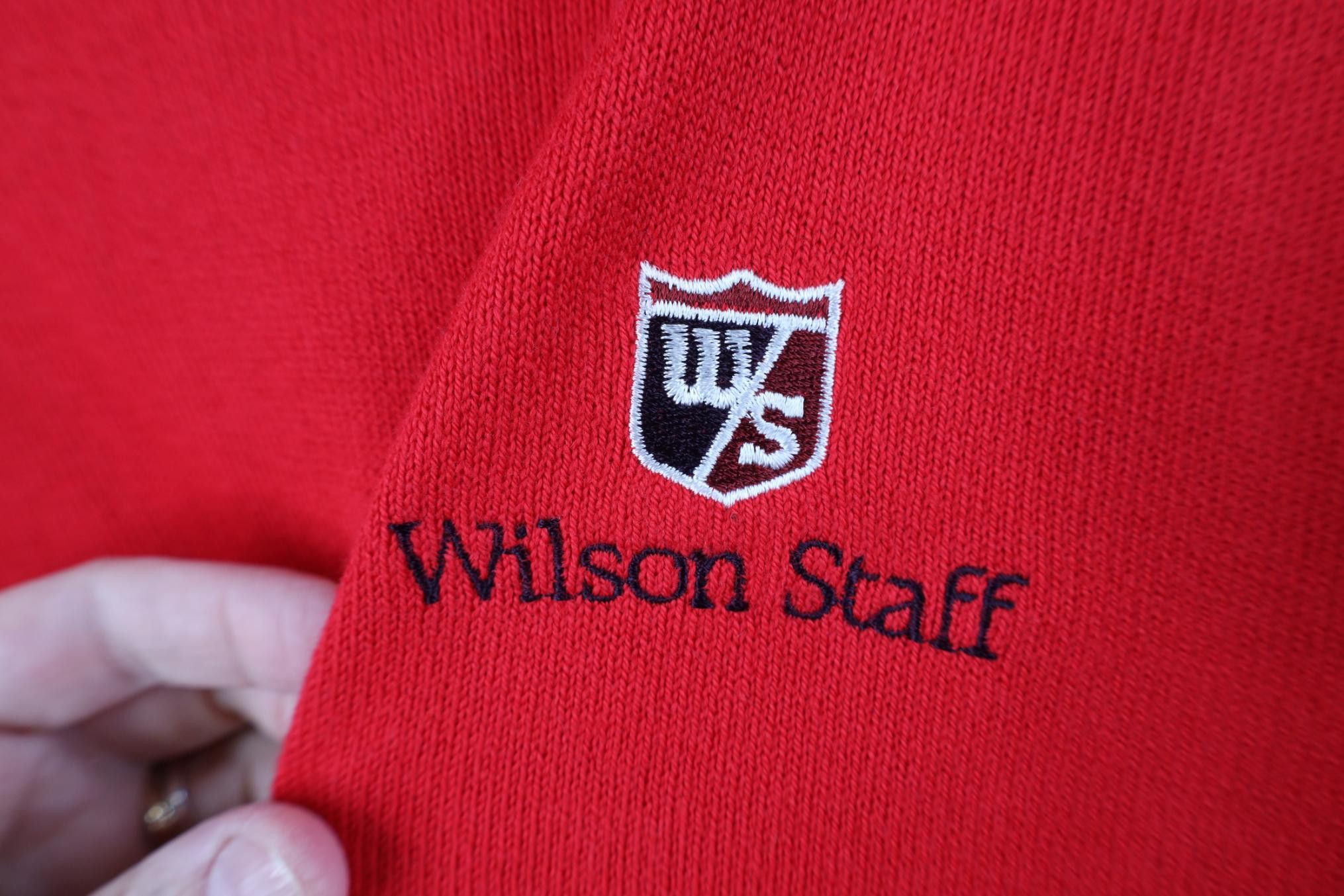 Wilson Vintage 90s Wilson Staff Tennis Knit Crewneck Sweater Red Size US XL / EU 56 / 4 - 4 Thumbnail
