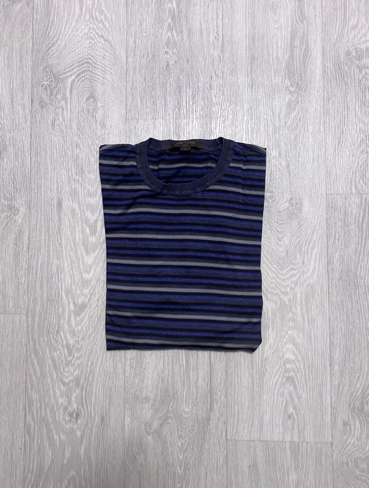 Louis Vuitton Louis Vuitton Multicolour Striped T-shirt Embroidered Logo Size US L / EU 52-54 / 3 - 4 Thumbnail