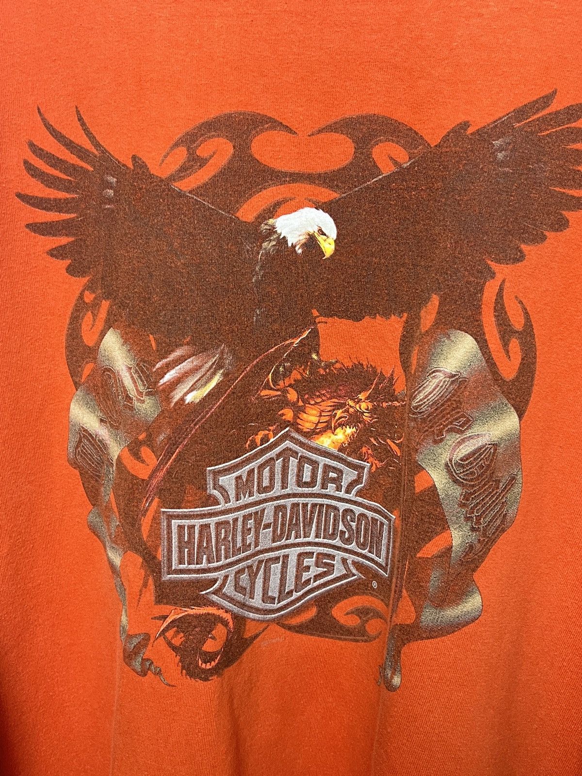 harley davidson y2k prison orange longsleeve vintage l-xl