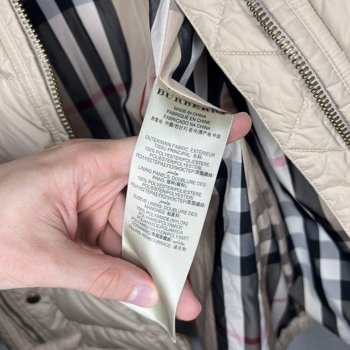 Burberry × Designer Burberry Brit Down Jacket Hooded Nova Check Puffer Size M / US 6-8 / IT 42-44 - 8 Thumbnail