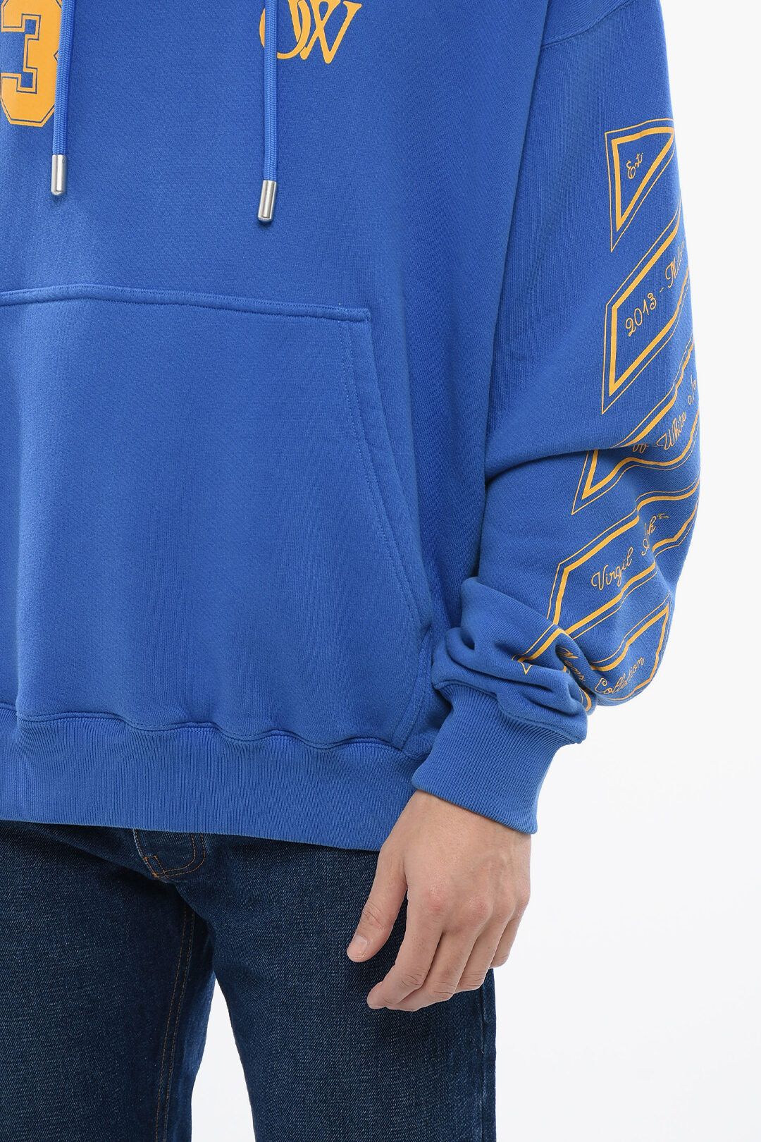 Off-White og1mm1025 Brushed Cotton Ow23 Skate Fit Hoodie in Blue Size US S / EU 44-46 / 1 - 3 Thumbnail