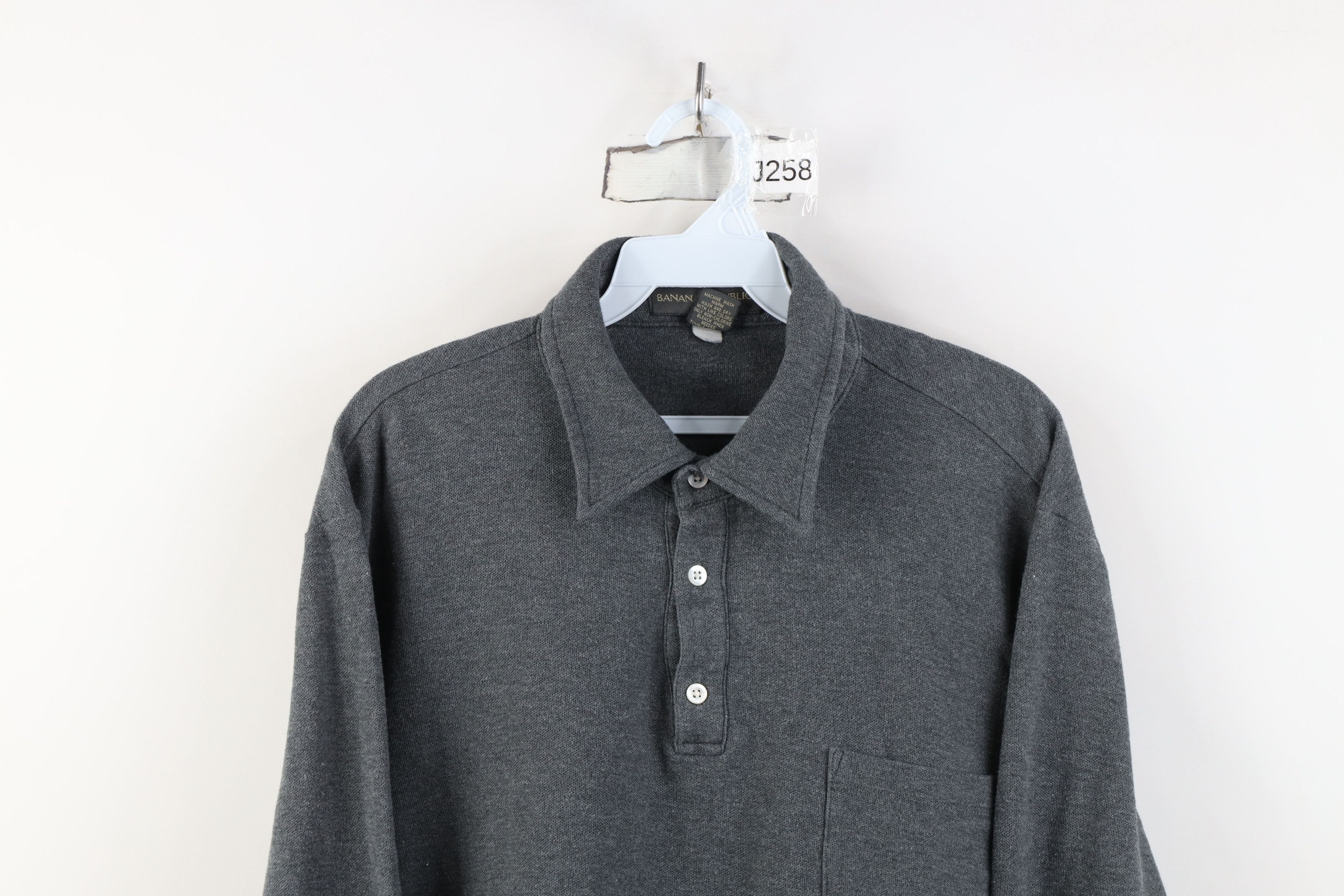 Banana Republic Vintage 90s Banana Republic Collared Long Sleeve Rugby Polo Size US L / EU 52-54 / 3 - 2 Thumbnail