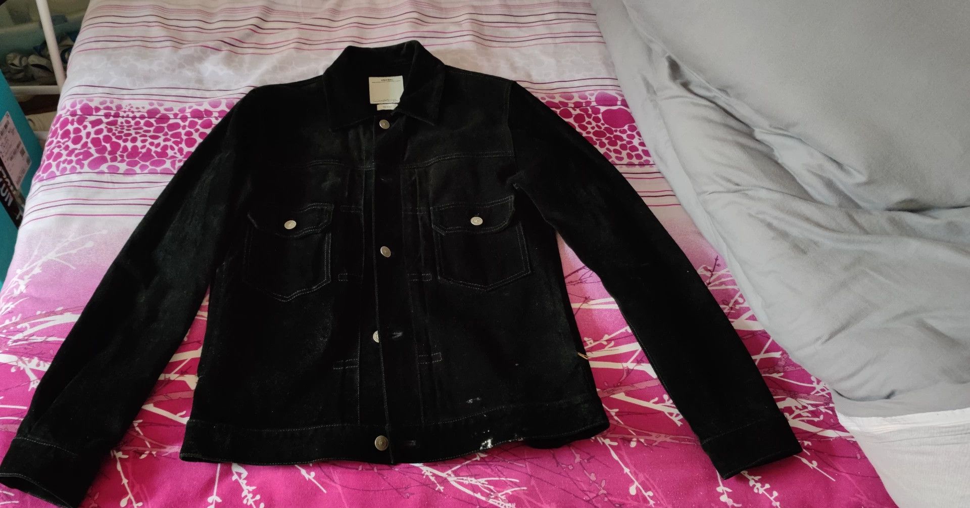 visvim black leather jacket size 2