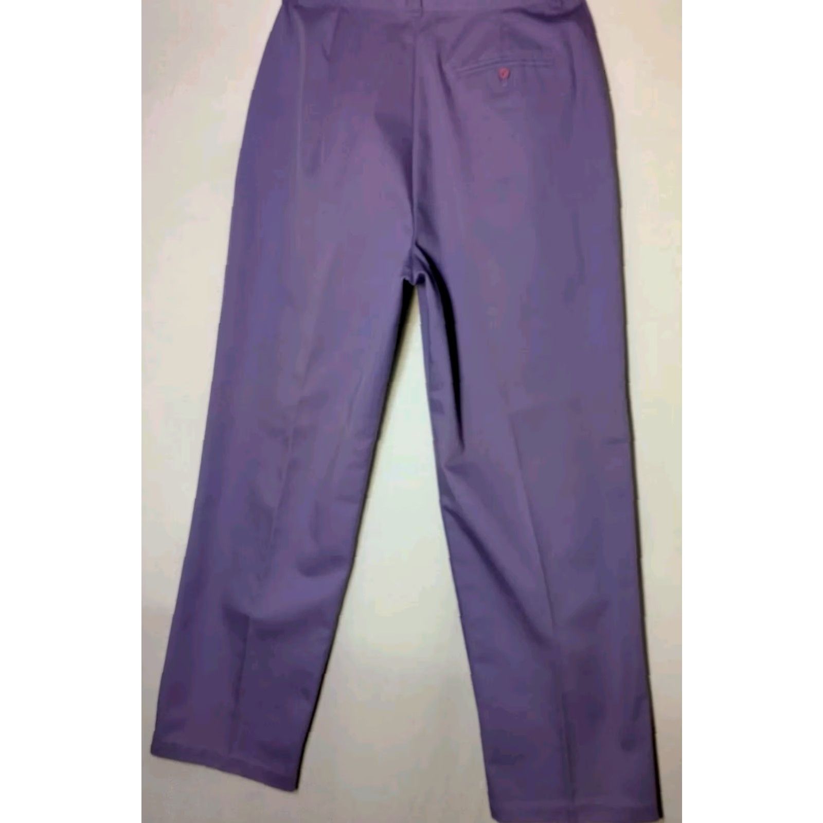 Vintage VINTAGE Garan by Marita Pants Women 14 Purple Lilac Twill Pleated Chino Casual Straight Slim Size 36" / US 14 / IT 50 - 2 Thumbnail