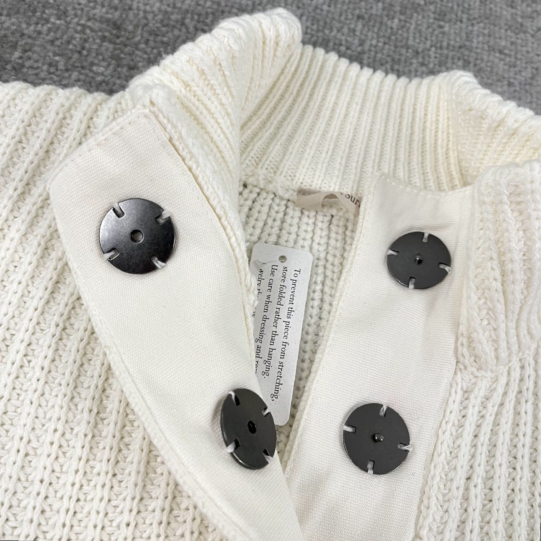 Soft Surroundings Soft Surroundings Sweater Womens Small White Rib-Knit Pullover High Neck Long Sleeve Casual Classic Size S / US 4 / IT 40 - 7 Thumbnail