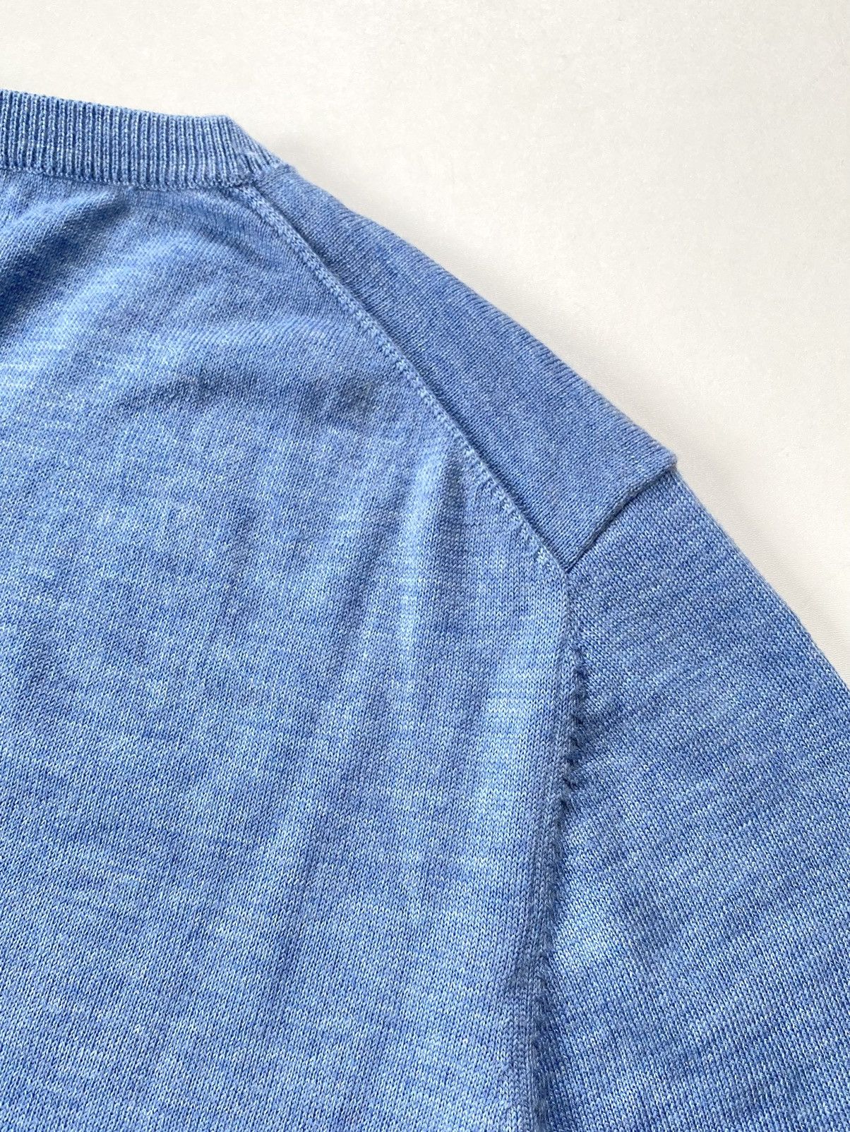 Kiton $1450 Kiton Napoli 100% Cashmere V-Neck Sweater Baby Blue Size US L / EU 52-54 / 3 - 10 Thumbnail