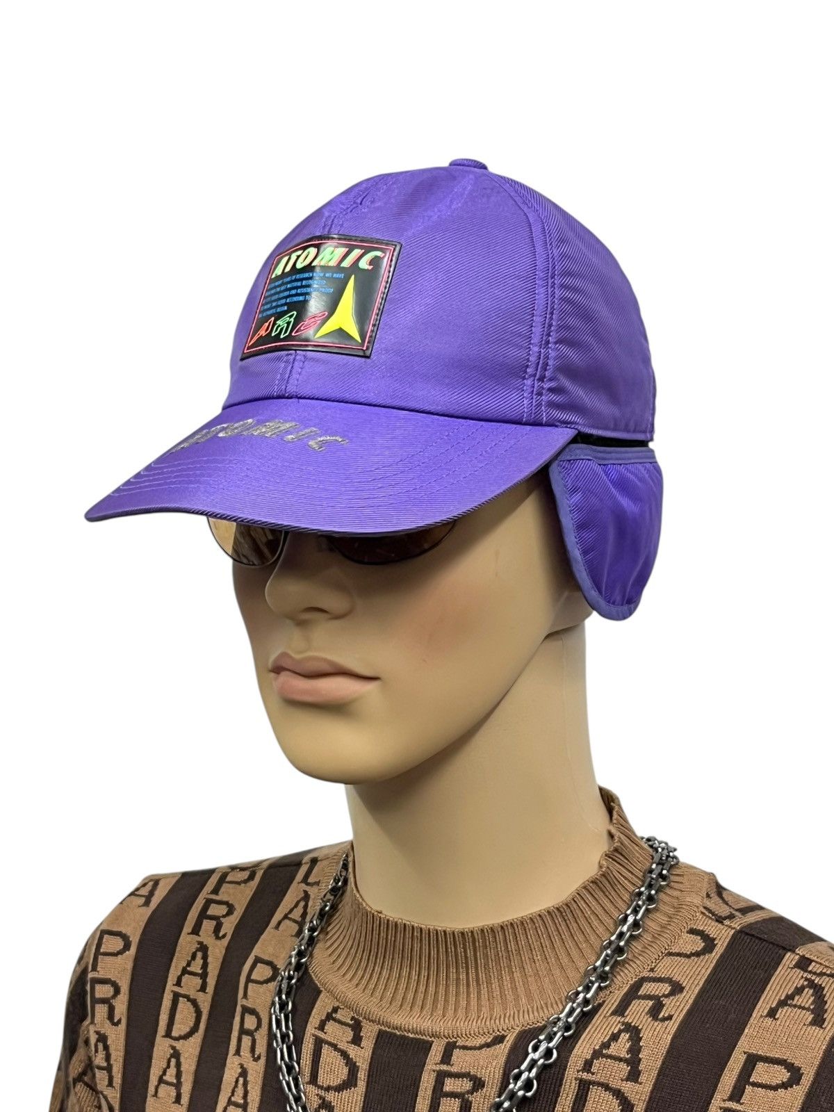 Asics × Chemist Creations RARE 90’s Atomic Arc x ASICS Tech Cap Japan Nylon Purple Hat Size ONE SIZE - 5 Thumbnail