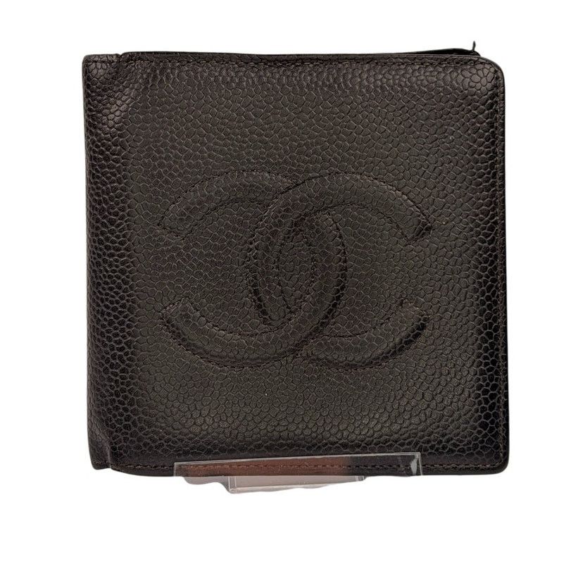 Chanel CHANEL CC Logo Grained Calfskin Bifold Men's Wallet Black Size ONE SIZE - 1 Thumbnail