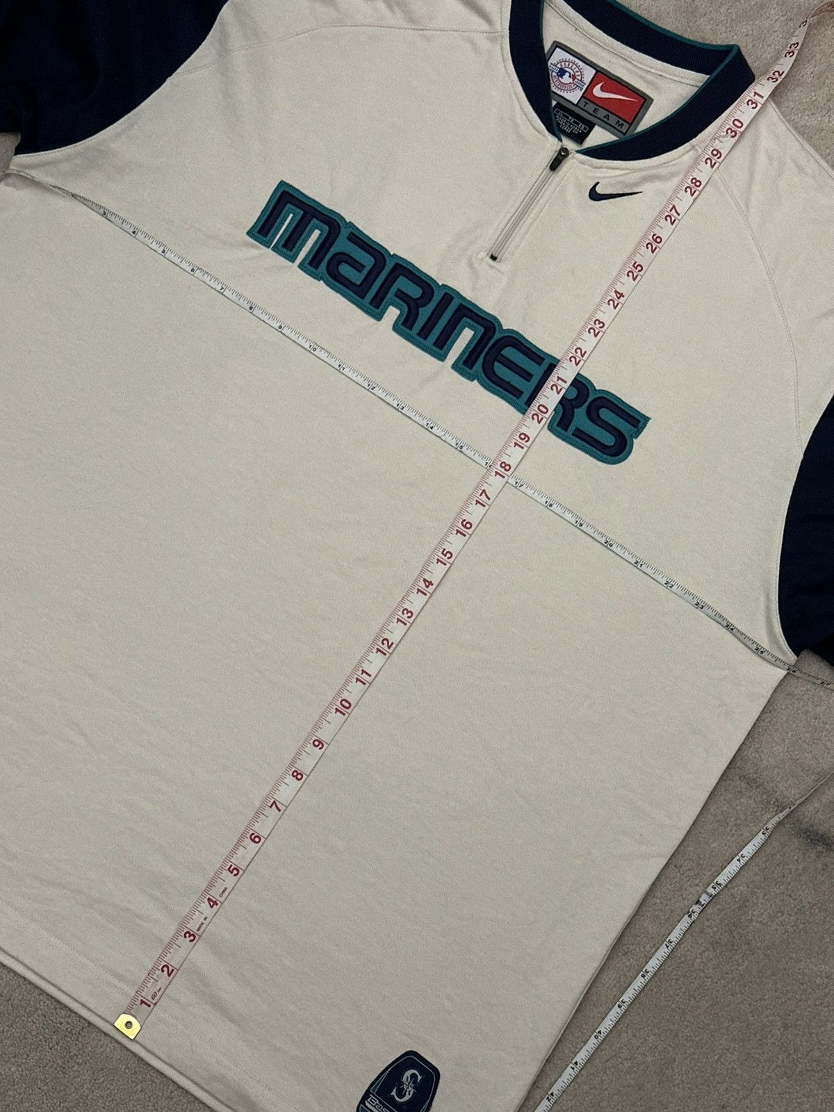 MLB × Nike × Vintage Vintage Y2K Nike Team Seattle Mariners 1/4 Alternate Jersey Size US XL / EU 56 / 4 - 7 Thumbnail