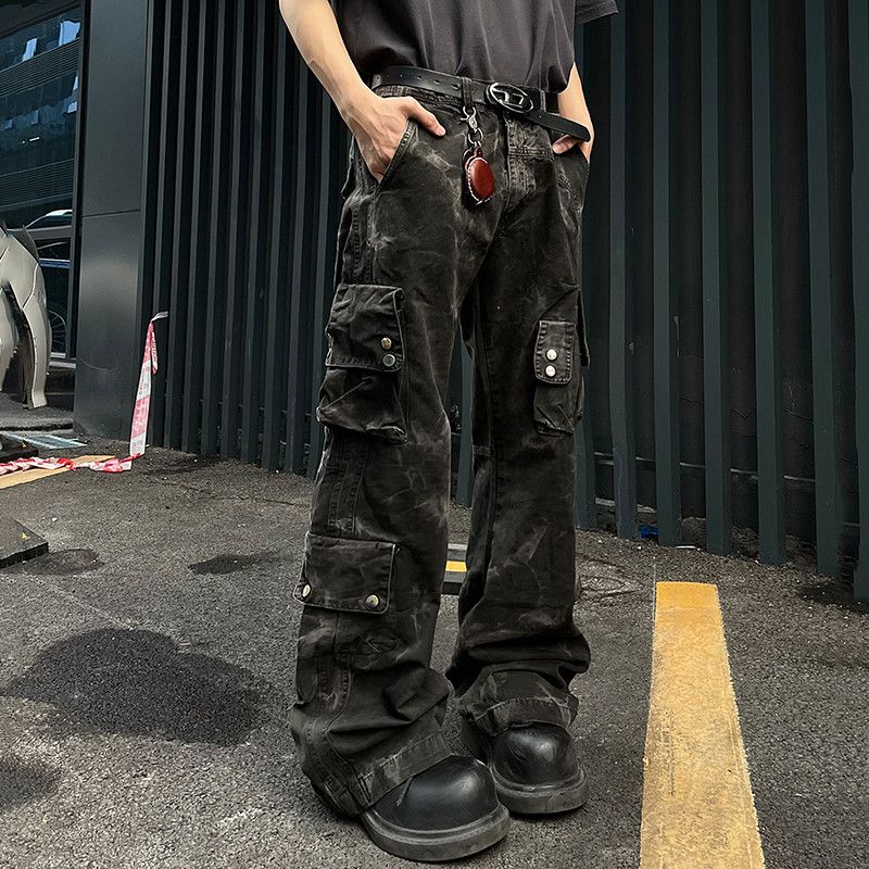 Jean × Vintage Denim Pants Tie-dye Multi-pocket Bootcut Size US 31 - 2 Thumbnail