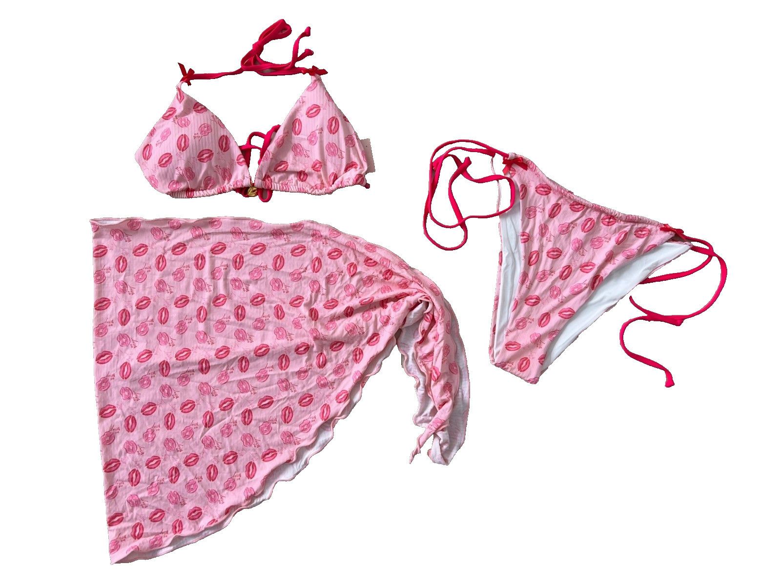 Betsey Johnson Betsey Johnson Swim Bikini Coverup Pink 3 Piece Set ( L ) Size L / US 10 / IT 46 - 1 Thumbnail