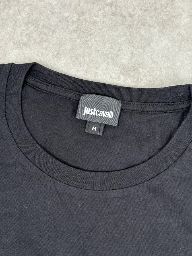 Just Cavalli SS2016 Cavalli Black Cotton Graphic Lip Smoke Cigarette T-Shirt Size US M / EU 48-50 / 2 - 8 Thumbnail