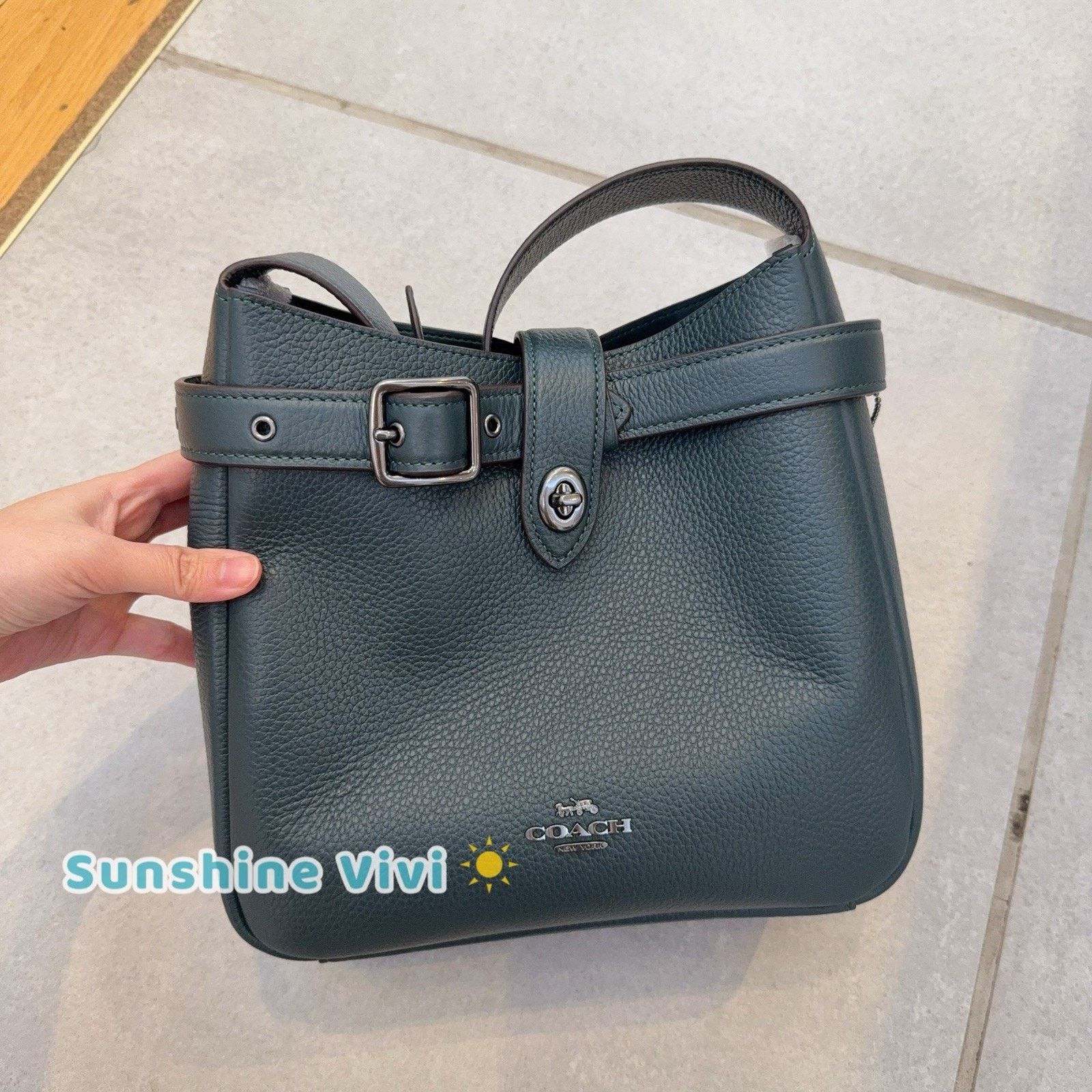 Coach NWT Coach Hadley Convertible Bag Leather CW002 Dark Teal Size ONE SIZE - 1 Thumbnail