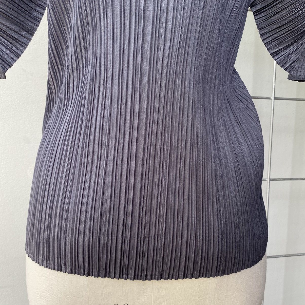 PLEATS PLEASE Charcoal Pleated Sculpted Top