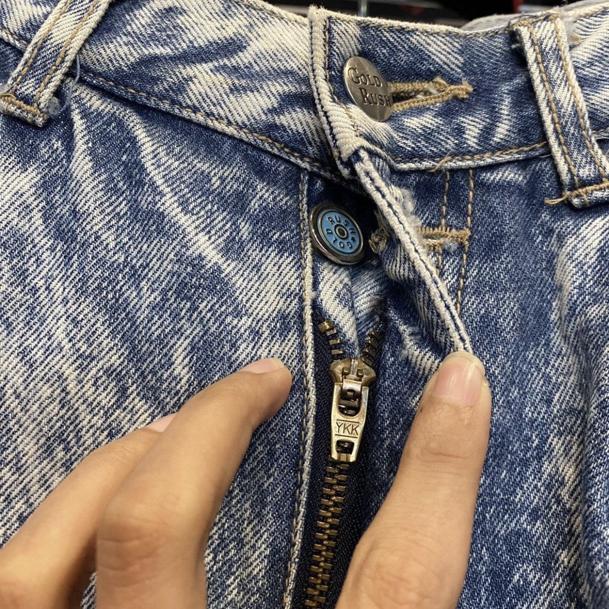 Edwin Gold Rush Edwin Acid Wash Baggy Jeans Relaxed Tapered Fit Size US 30 / EU 46 - 10 Thumbnail