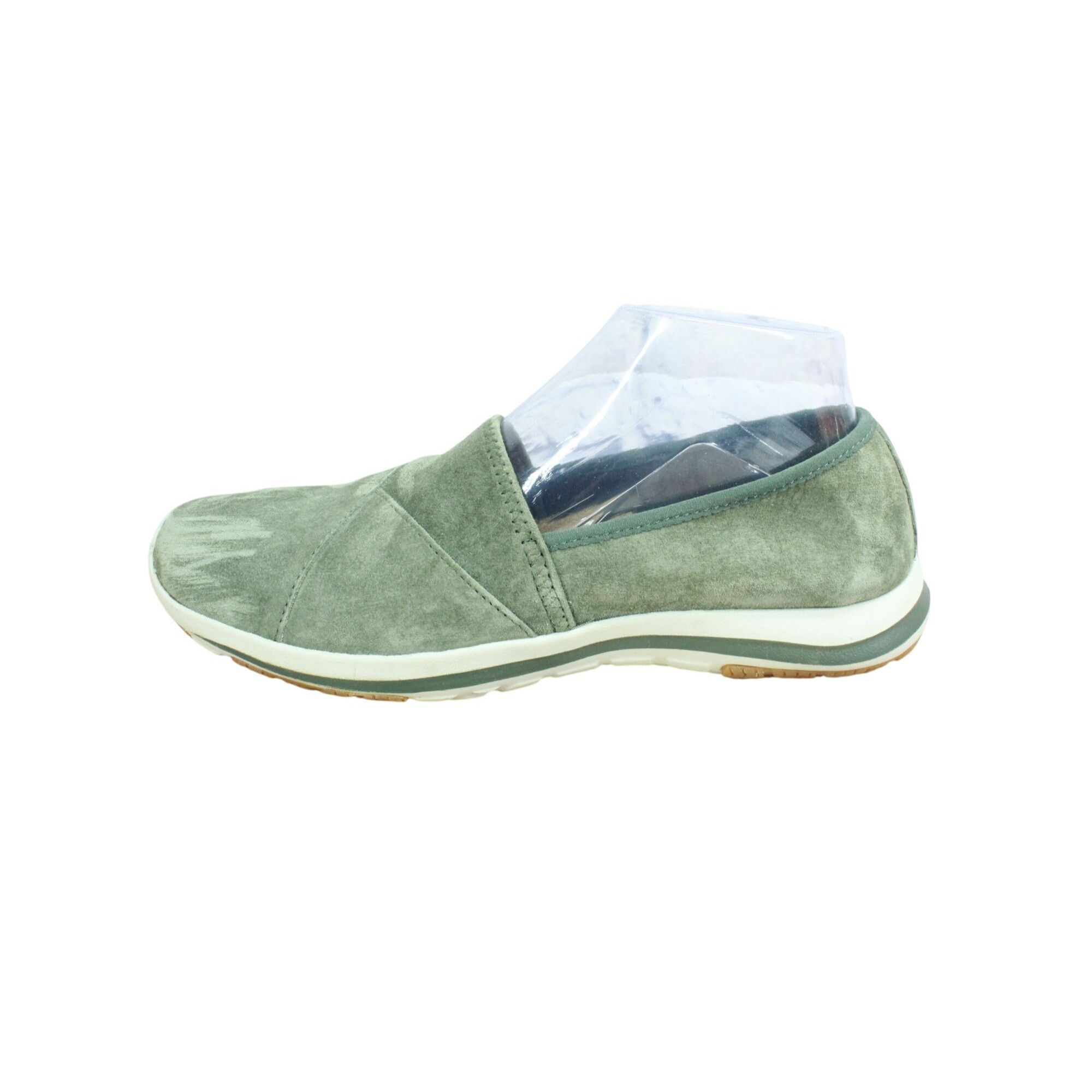 L.L. Bean LL Bean Back Cove Green Nubuck Slip-On Flats Size US 7 / IT 37 - 1 Thumbnail