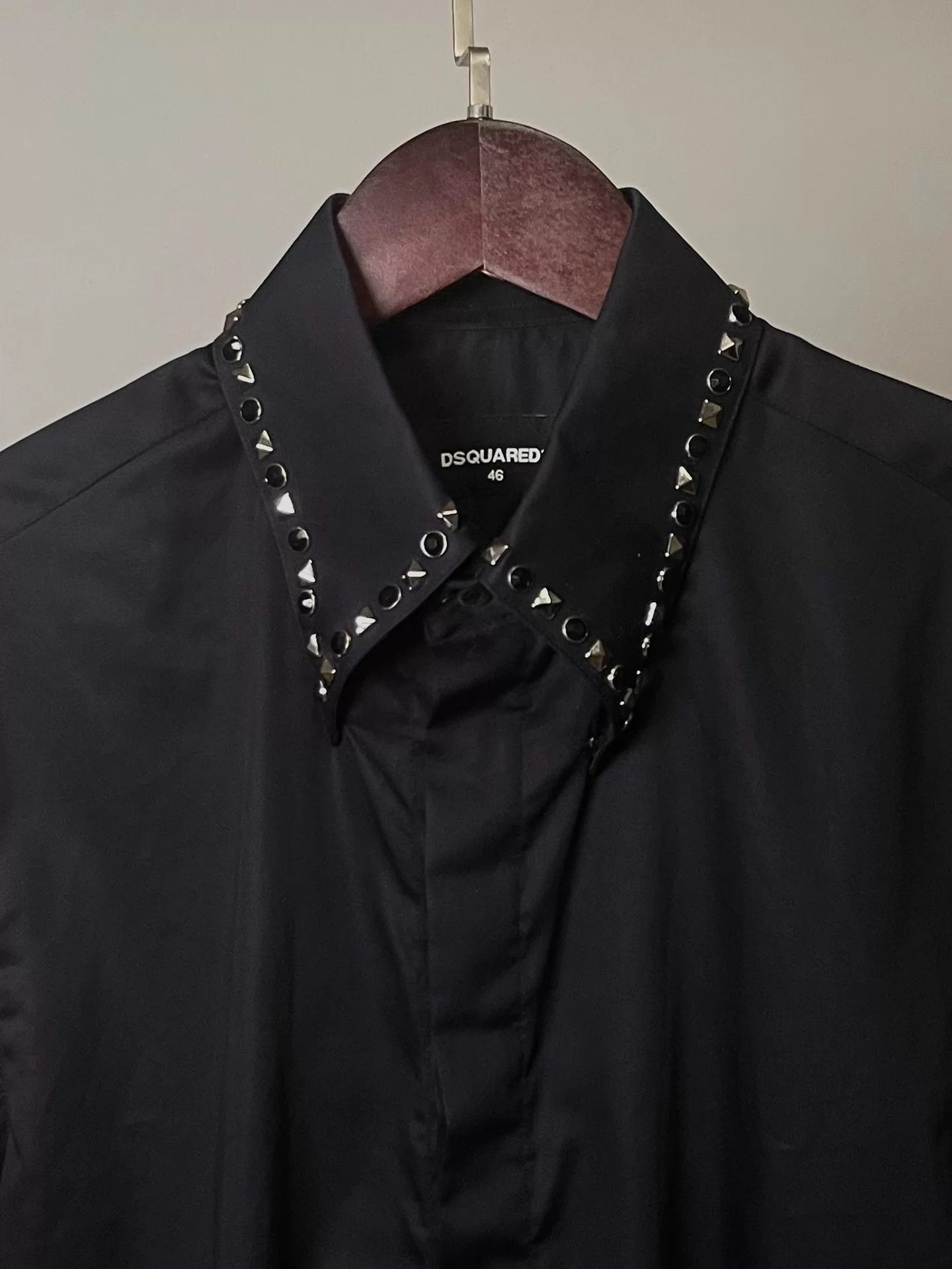 Dsquared2 Studded Collar Black Button-Up Shirt Size S Size US S / EU 44-46 / 1 - 1 Thumbnail