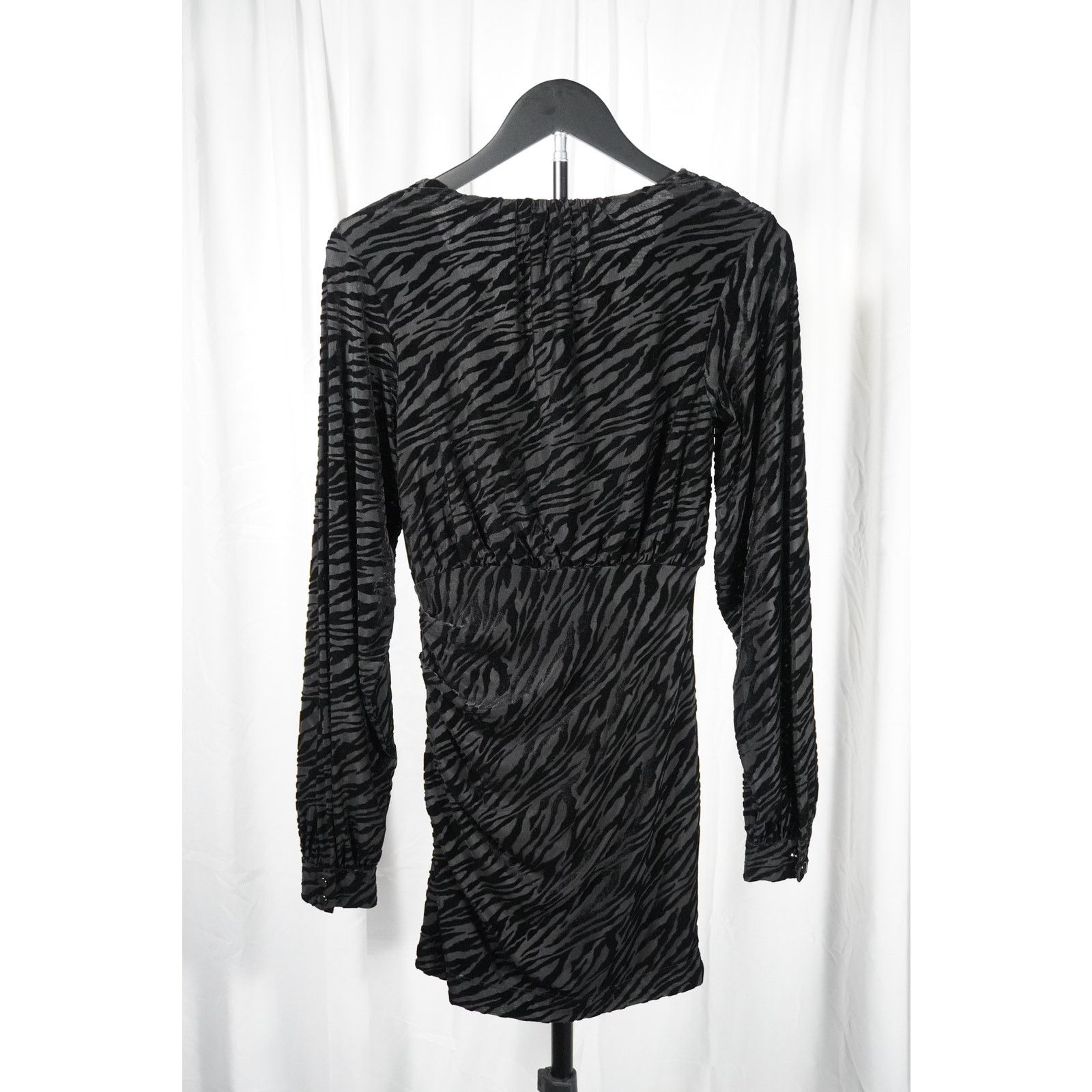 Ramy Brook Ramy Brook Kalani Black Zebra Velvet Burnout Mini Dress Size XXS / US 00 / IT 34 - 2 Thumbnail