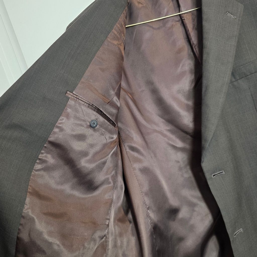 Austin Reed Vintage Austin Reed London Men’s Prom Brown Windowpane 2 Pie Size 44R - 7 Thumbnail