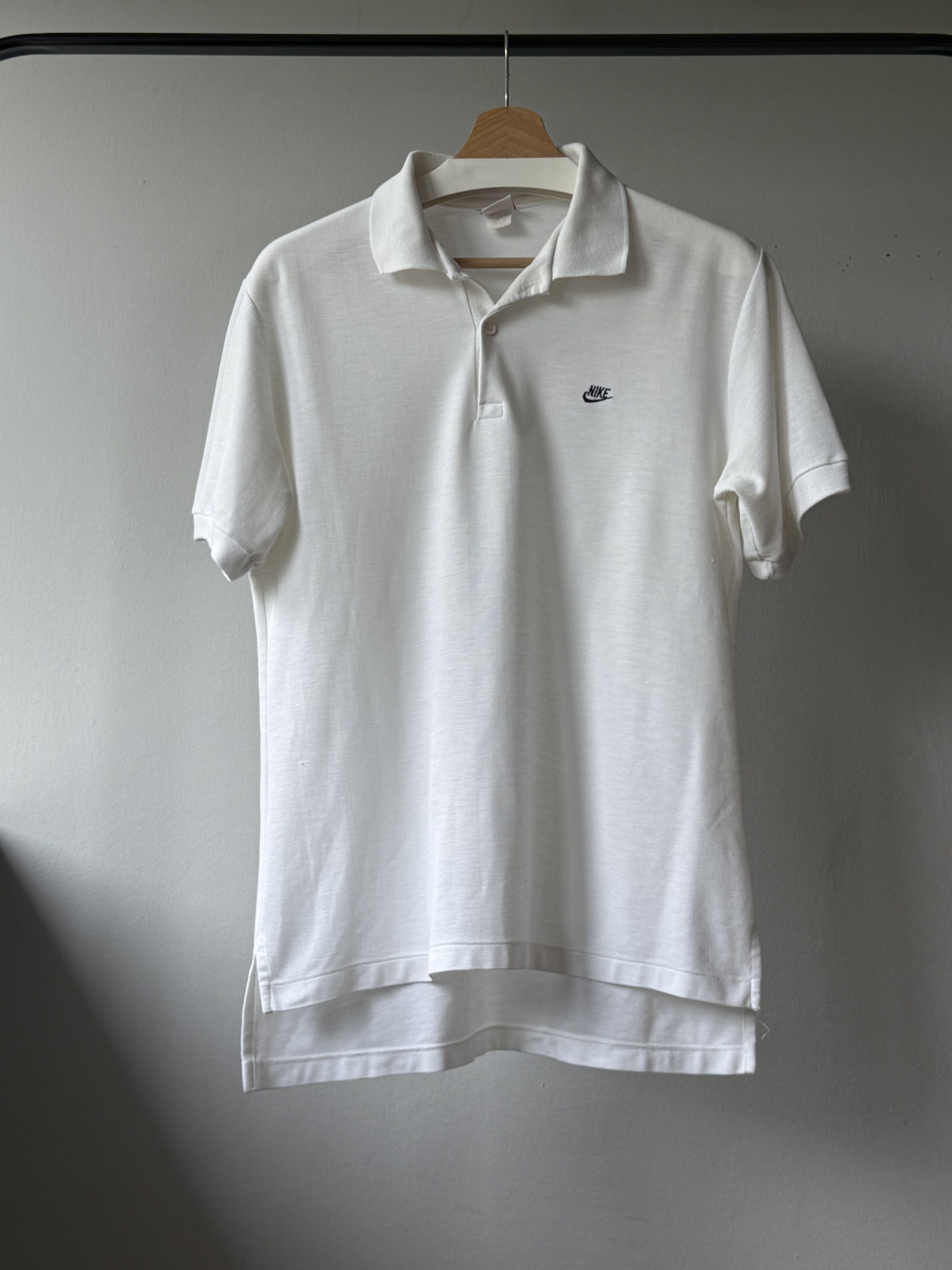 Nike × Vintage Vintage 1980s Nike Sportswear Orange Tag White Polo Shirt Size US L / EU 52-54 / 3 - 1 Thumbnail
