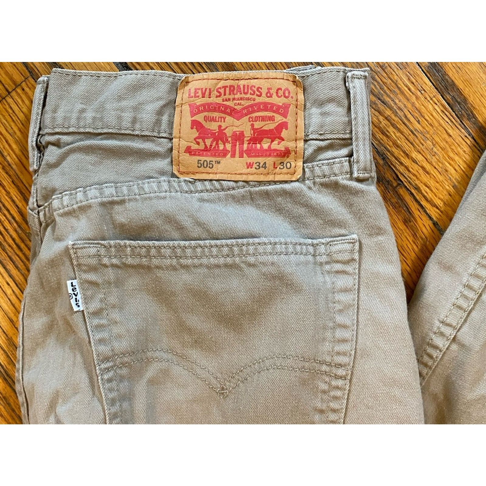 Levi's Levi’s 505 Denim Jeans Men’s 34 X 30 Beige Size US 34 / EU 50 - 5 Thumbnail