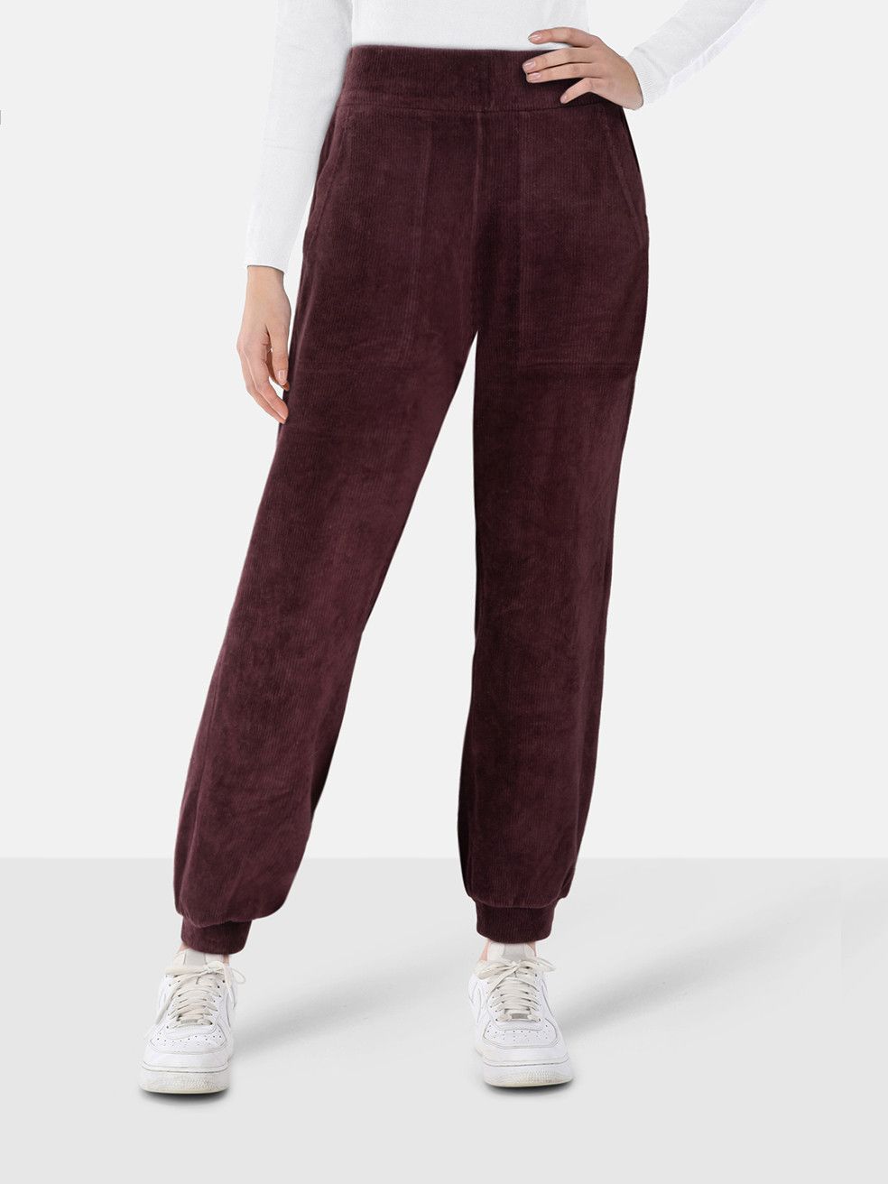 ME+EM Purple Corduroy Tapered Trousers Size 32" / US 10 / IT 46 - 1 Thumbnail