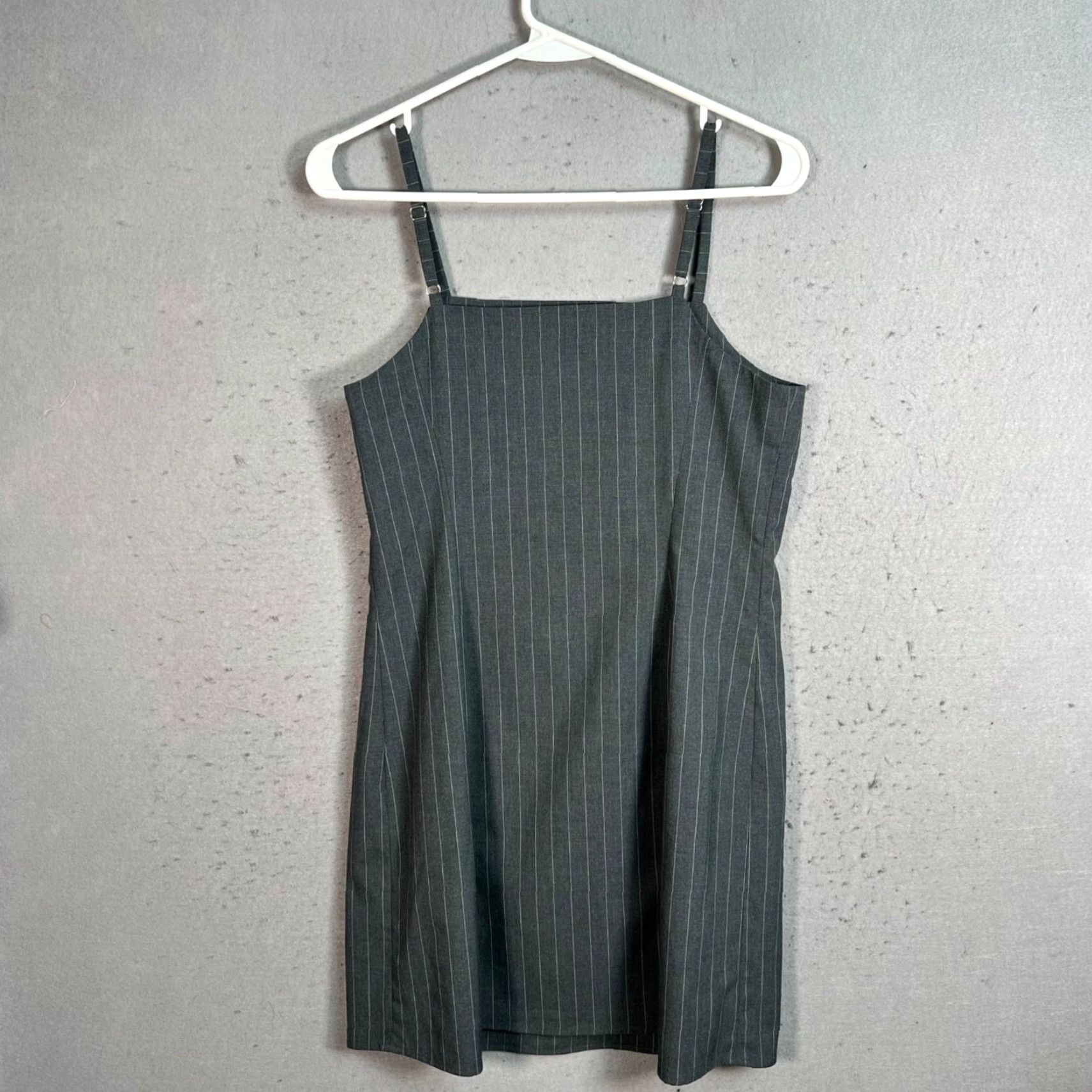 Vintage VINTAGE GU Pinstriped Sleeveless Mini Dress With Adjustable Straps Side Shirring Size S / US 4 / IT 40 - 2 Thumbnail