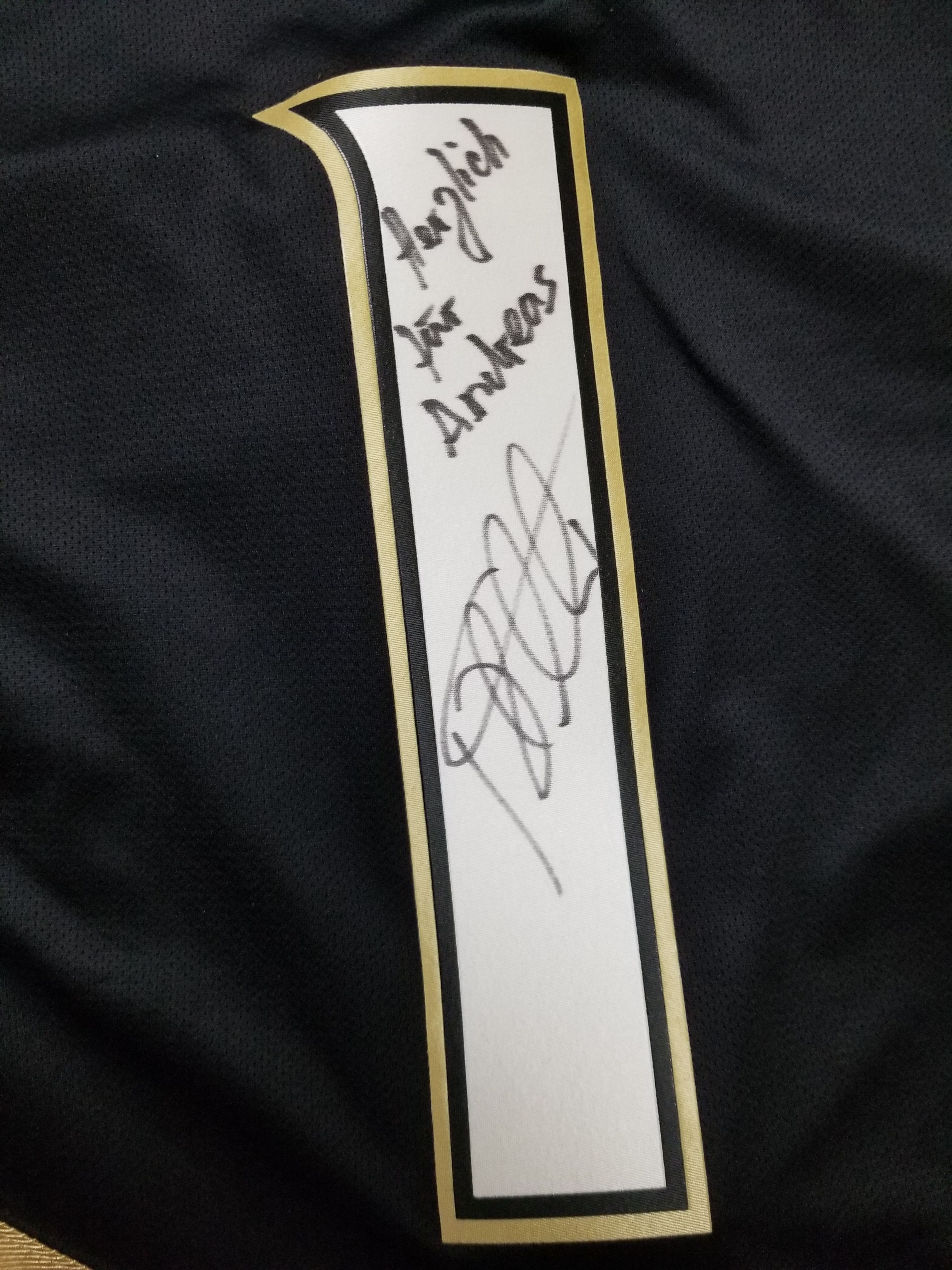 Reebok Anaheim Ducks #1 Jonas Hiller Signed Autographed Jersey Size US XL / EU 56 / 4 - 3 Thumbnail