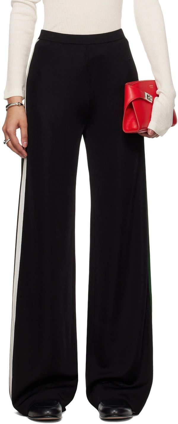 Salvatore Ferragamo o1y0426 Sweatpant in Black/White Size 27" / US 4 / IT 40 - 2 Thumbnail