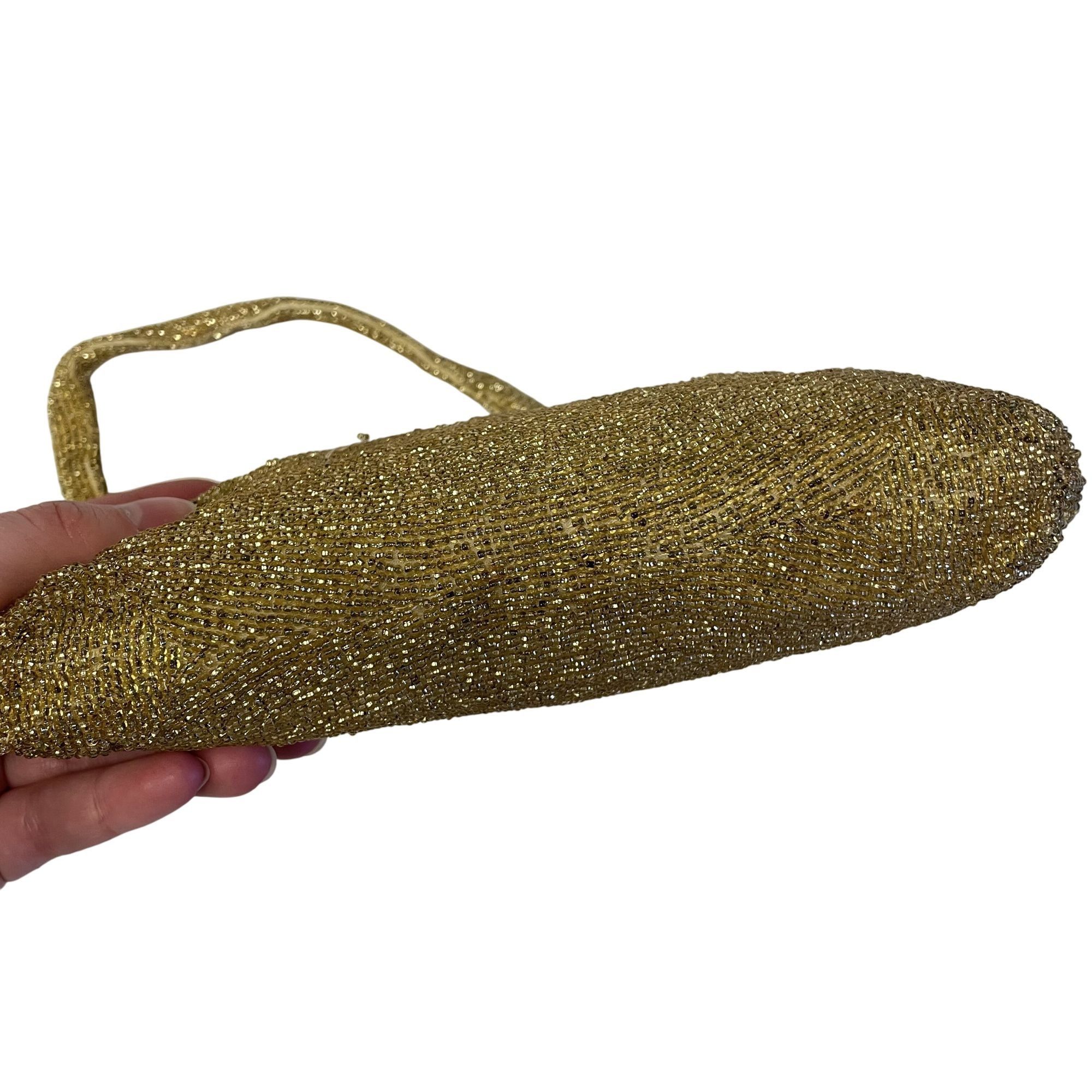 Other Vtg GOLD Glass Beaded COCKTAIL Purse FLAPPER Handbag Size ONE SIZE - 6 Thumbnail