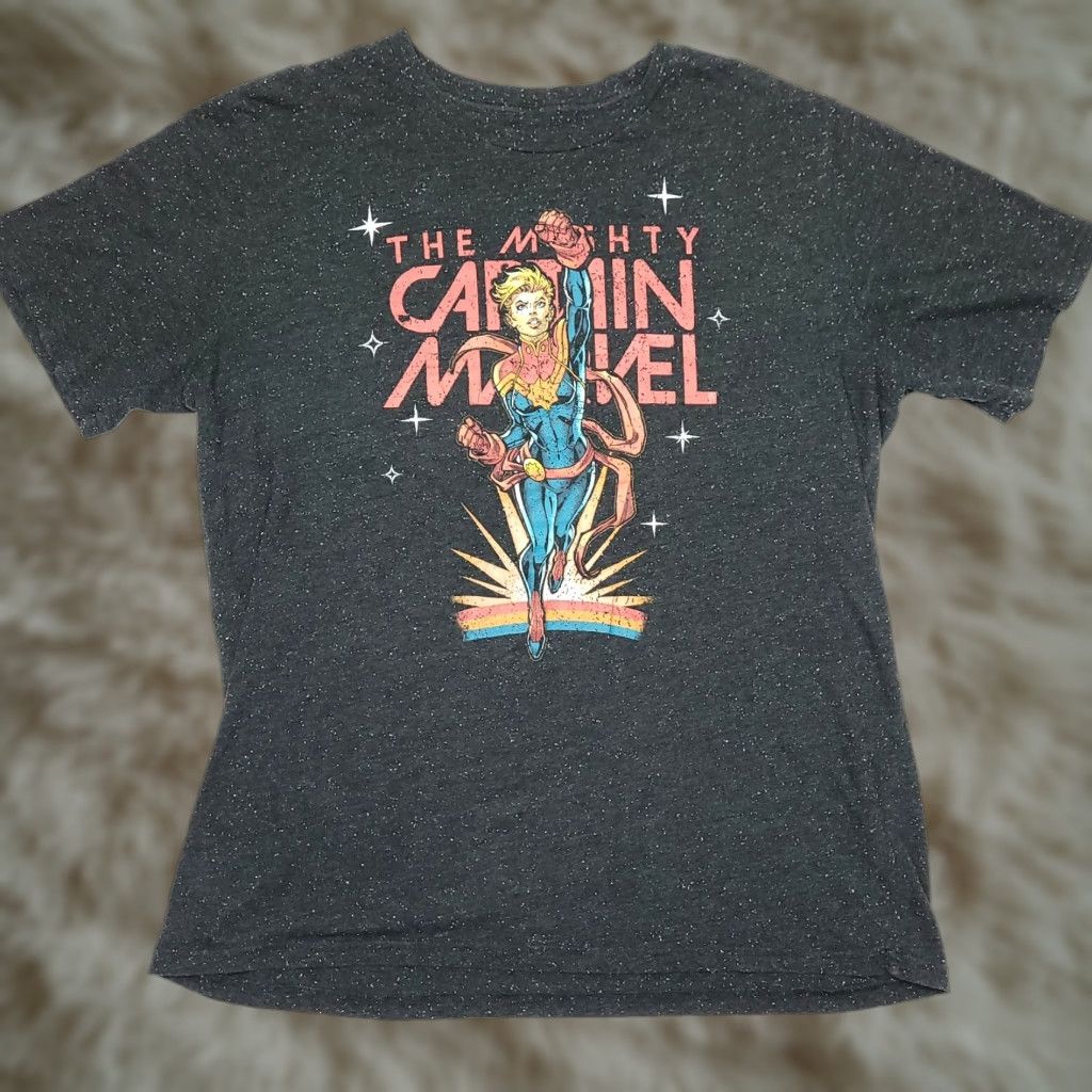 Vintage Marvel The Might Captain Marvel Super Hero Black T-Shirt Adult Extra Large XL Size US XL / EU 56 / 4 - 1 Thumbnail