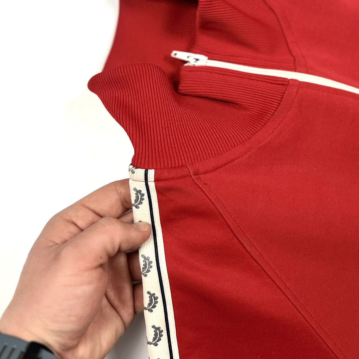 Fred Perry × Vintage Vintage Fred Perry Striped Logo Zip Track Jacket Windbreaker Size US M / EU 48-50 / 2 - 19 Thumbnail