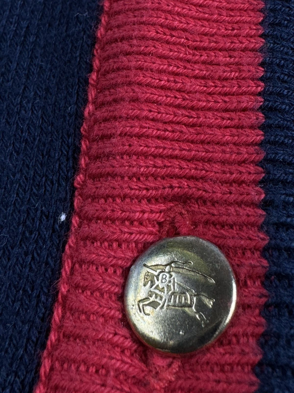 Burberry Burberrys 42 Blue Knited Cardigan Pocket Sweater Pullover Size US XL / EU 56 / 4 - 7 Thumbnail