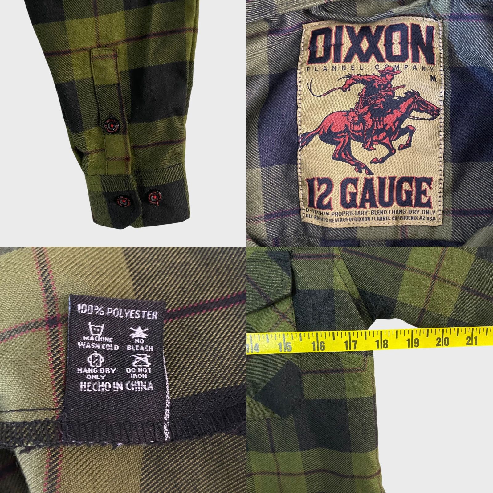 Vintage Dixxon Flannel Co. 12 Gauge Flannel Shirt Green Plaid Button-Up Women's M Casual Workwear Outdoor Western Pockets Shirt Size M / US 6-8 / IT 42-44 - 8 Thumbnail