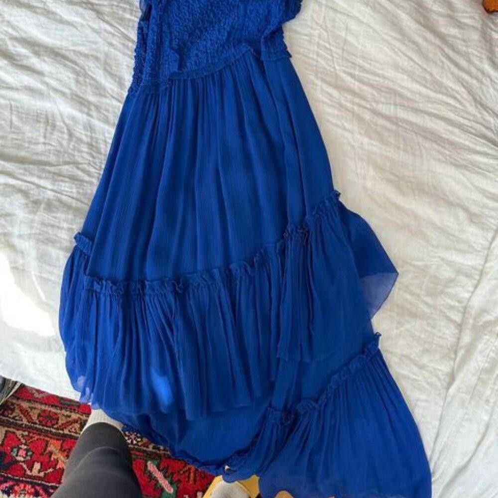 Designer Ulla Johnson Blue Chiffon Dress Size M / US 6-8 / IT 42-44 - 3 Thumbnail