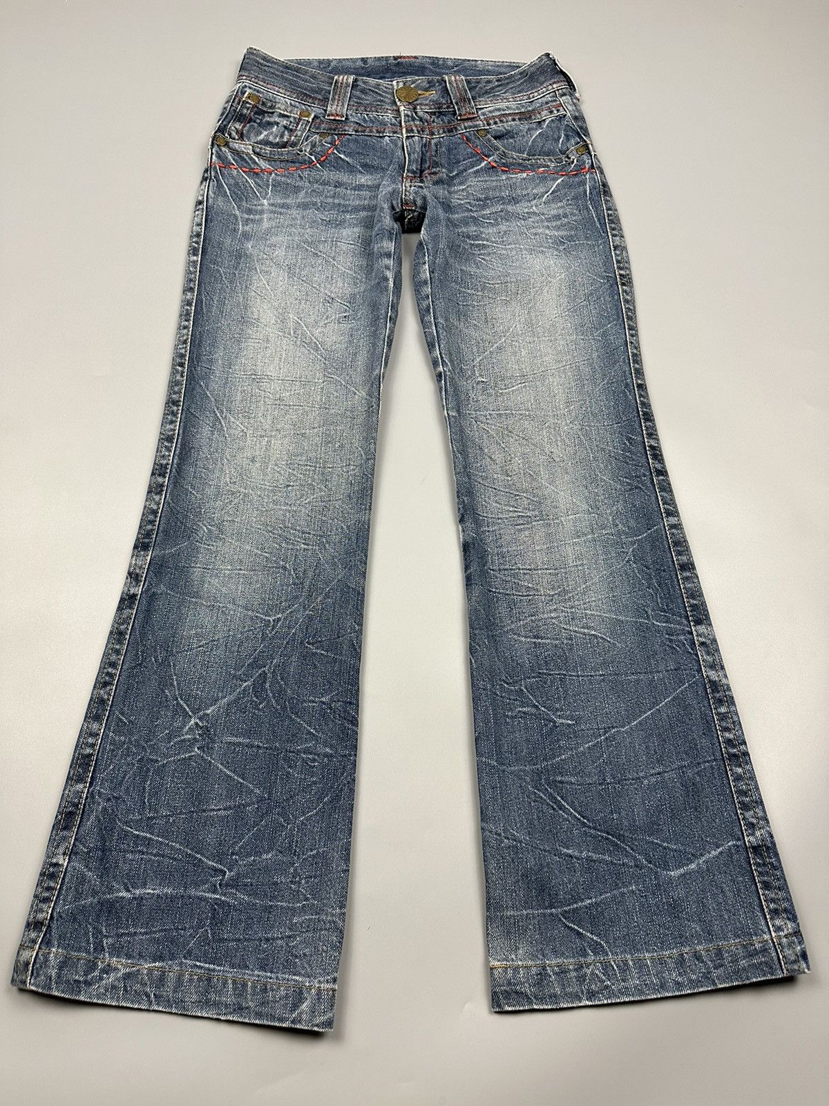 If Six Was Nine × Le Grande Bleu (L.G.B.) Japanese Style Embroidered Flared Jeans Size US 27 - 3 Thumbnail