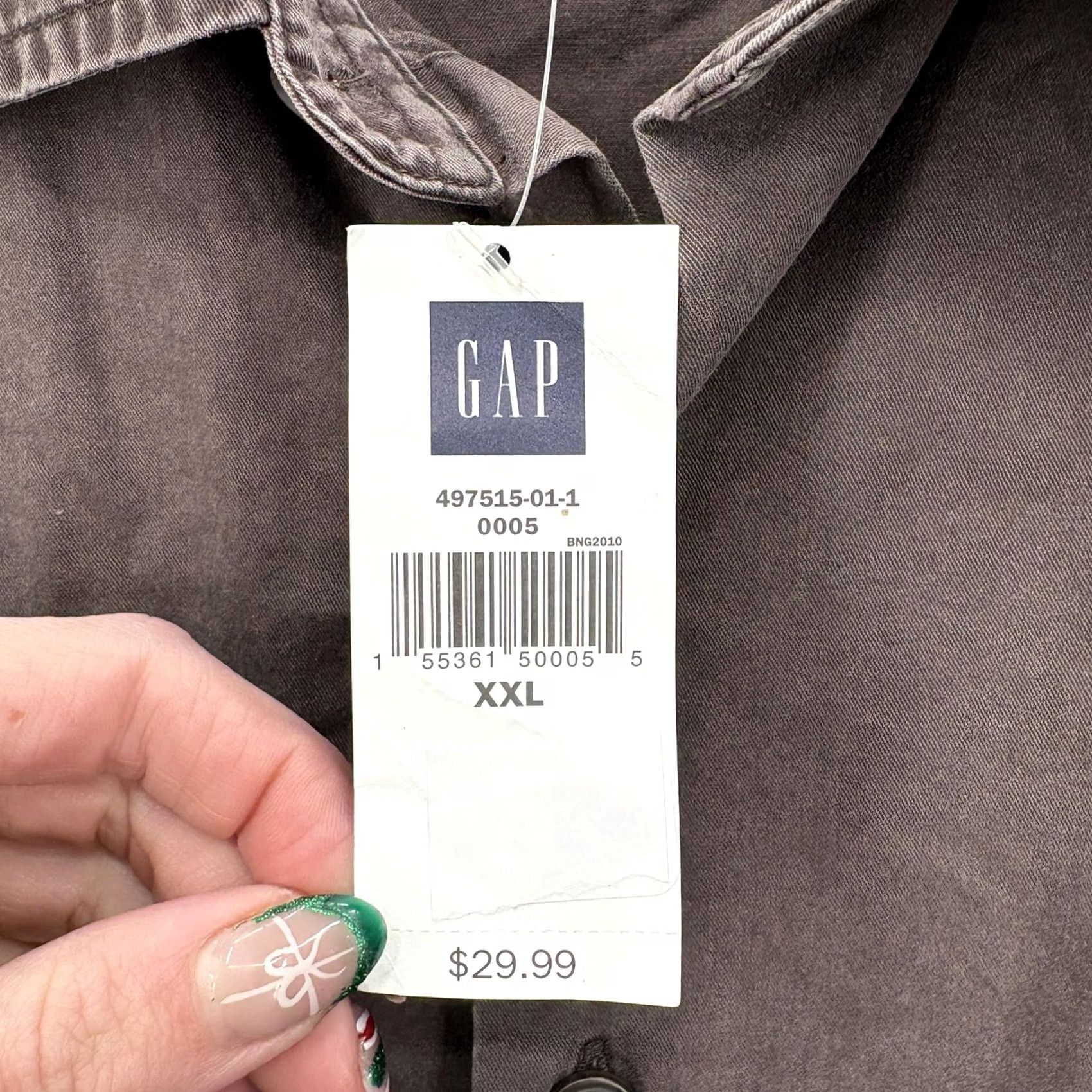 Gap Gap Utility Shirt Mens 2XL Brown Long Sleeve 100% Cotton Button Front Casual NWT Size US XXL / EU 58 / 5 - 6 Thumbnail