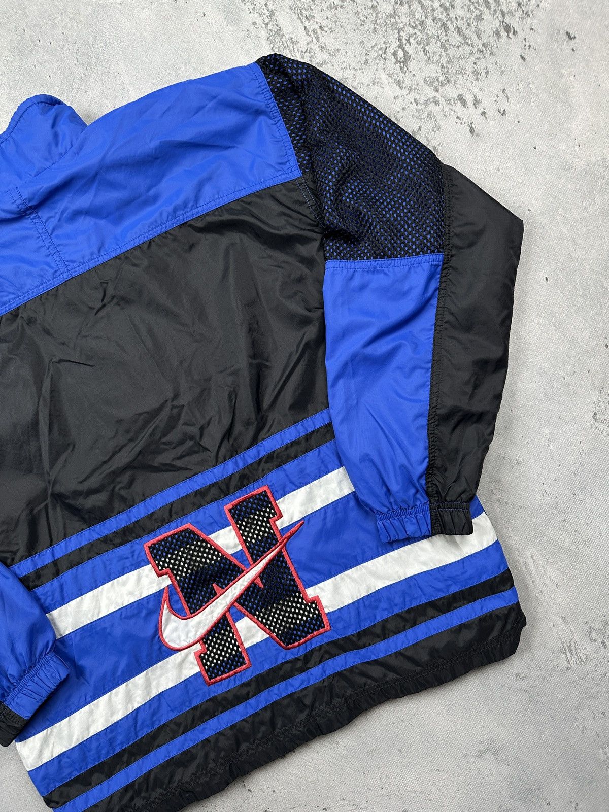 Nike Vintage 90s Nike Blue Black Windbreaker Jacket Rare 80s y2k Size US M / EU 48-50 / 2 - 7 Thumbnail