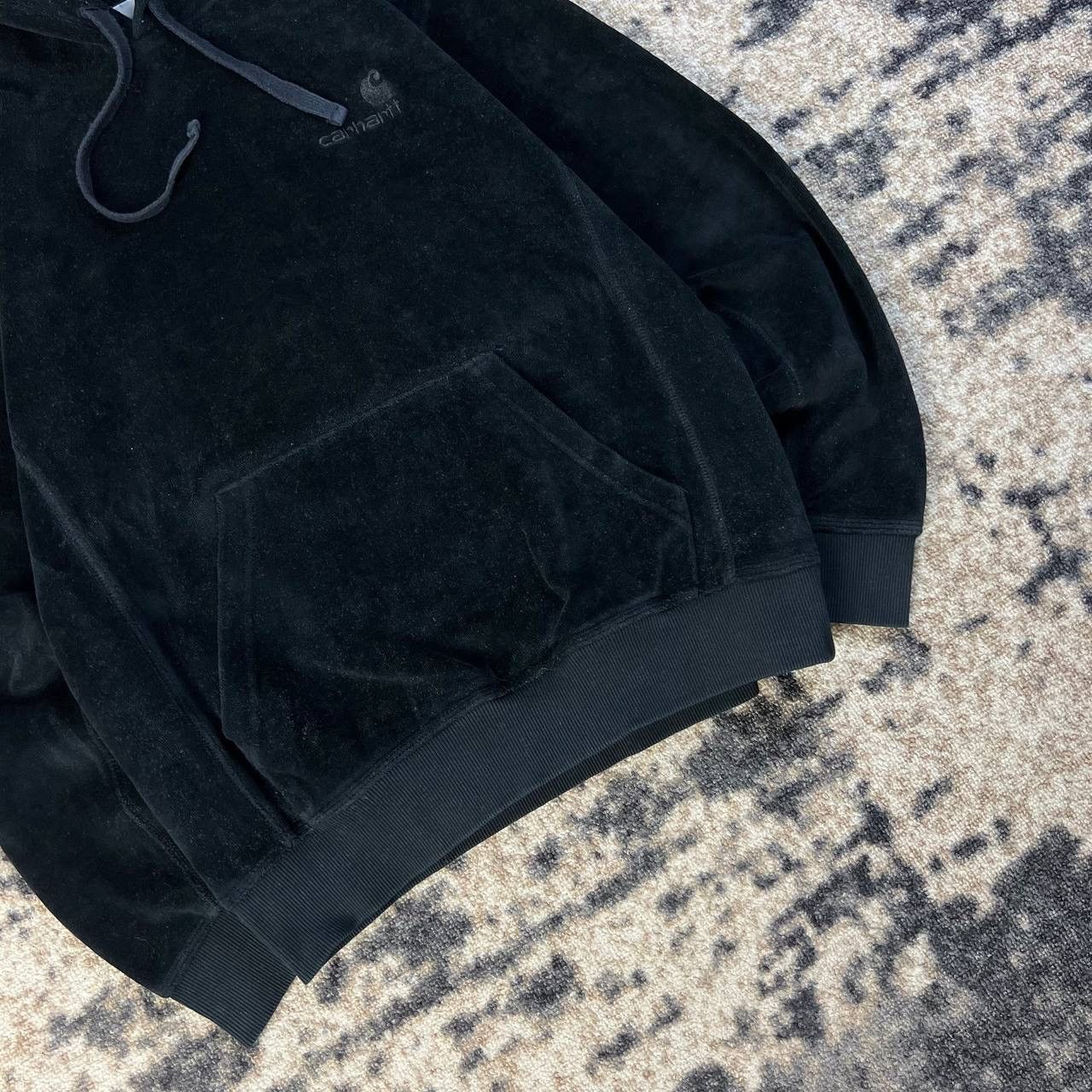 Carhartt Wip Carhartt WIP Mini Logo Full Black Velour Hoodie Size US XS / EU 42 / 0 - 3 Thumbnail