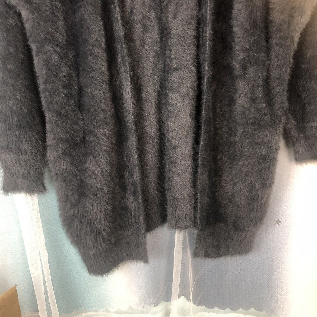 Aran Isles Knitwear × GU × Japanese Brand GU Grey Shag Shaggy Fur Mohair Cardigan #899 Size M / US 6-8 / IT 42-44 - 6 Thumbnail