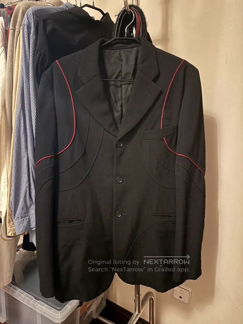 Comme des Garcons Comme Des Garcons Black curve pieced tailored suit jacket Size US M / EU 48-50 / 2 - 1 Thumbnail