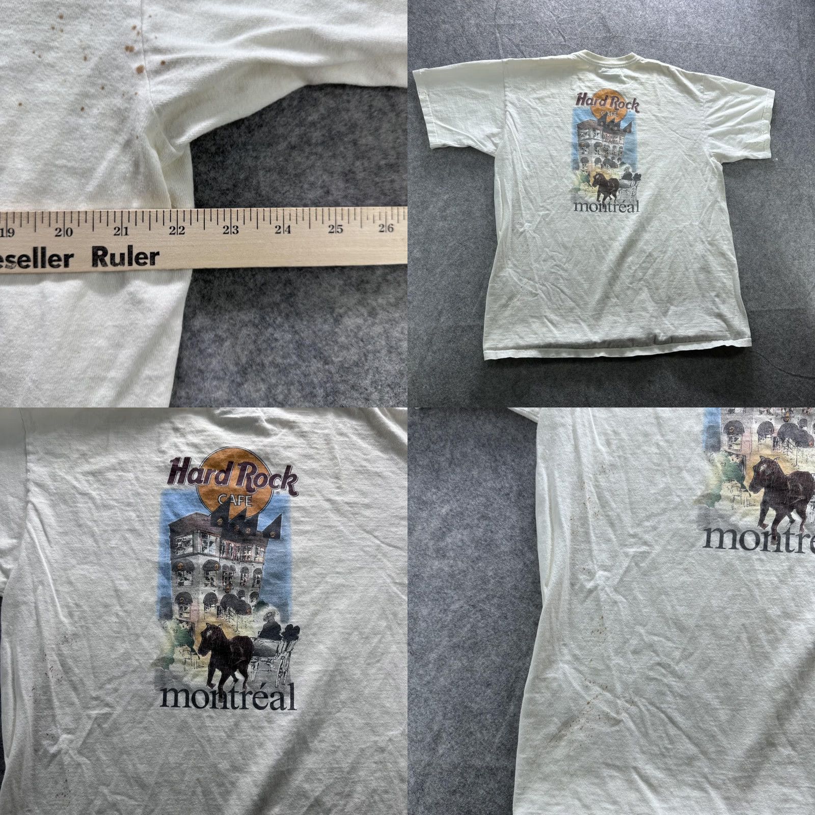 Hard Rock Cafe VINTAGE Hard Rock Cafe Montreal Shirt Mens L White Graphic Tee 90s Canada Size US L / EU 52-54 / 3 - 8 Thumbnail
