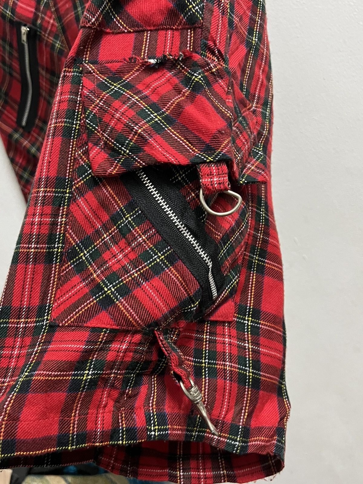 Band Tees × Punk and Yo × Seditionaries Red Tartan Bondage Punk Rock Metal Short Darkwear Pants Size US 29 - 5 Thumbnail