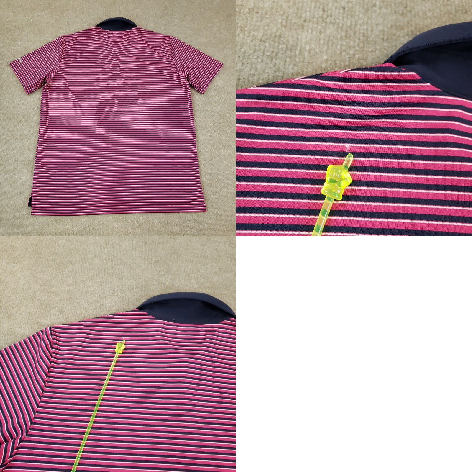Callaway Callaway Golf Polo Shirt Mens XL Pink Blue Striped Short Sleeve Stretch Size US XL / EU 56 / 4 - 8 Thumbnail